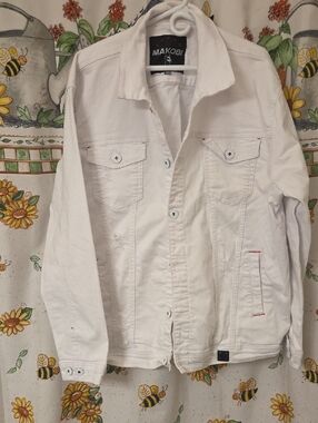 Men's Makobi White Denim Jacket 3XL